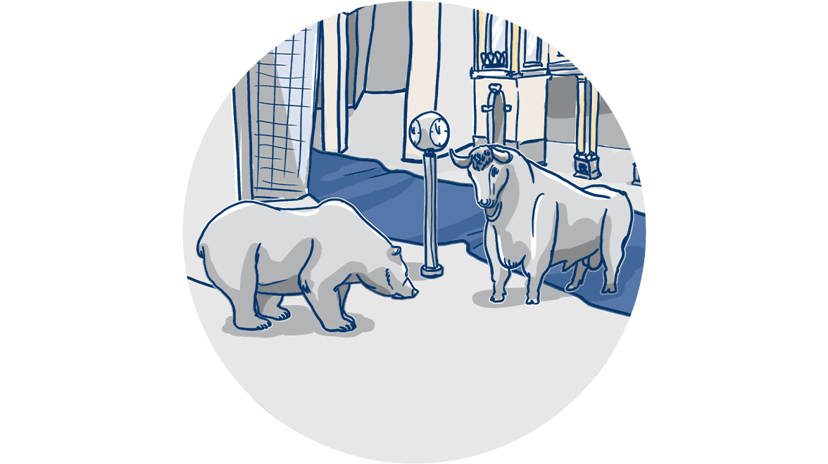 Bulle und Bär Illustration Bulle und Bär