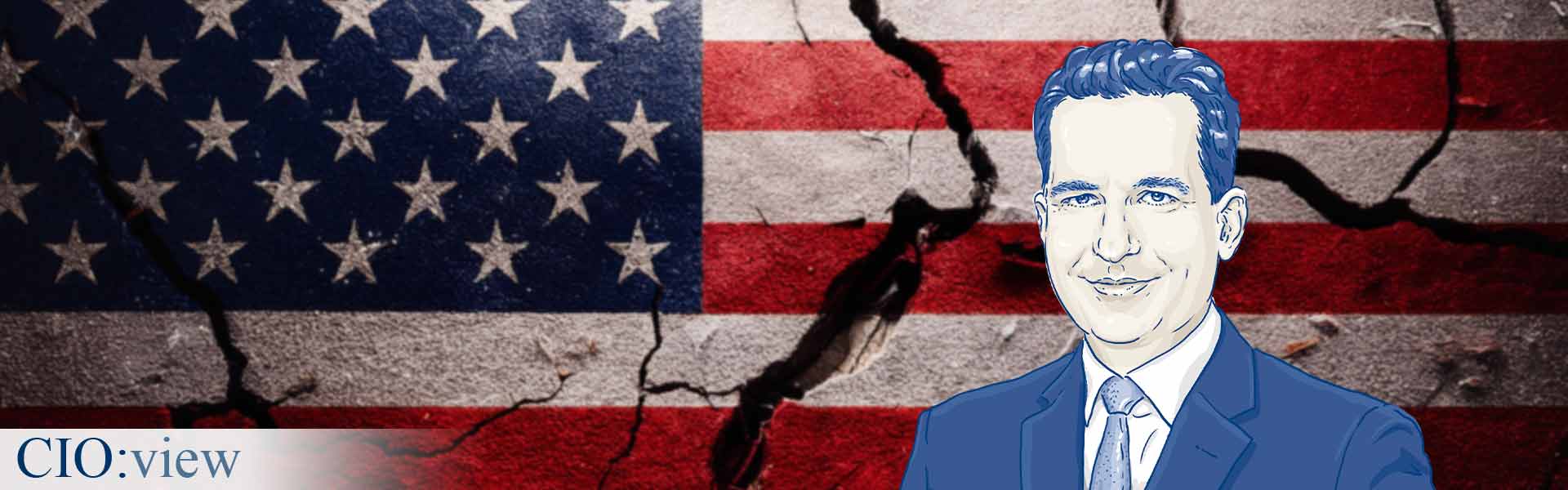 CIO:view, Illustration Oliver Schmidt vor US-Flagge